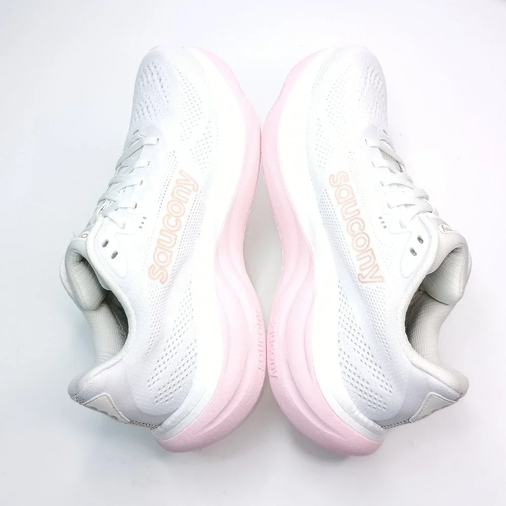 Saucony Ride 15 Running Shoes Women Size 8 White Pink Mesh S11055-151